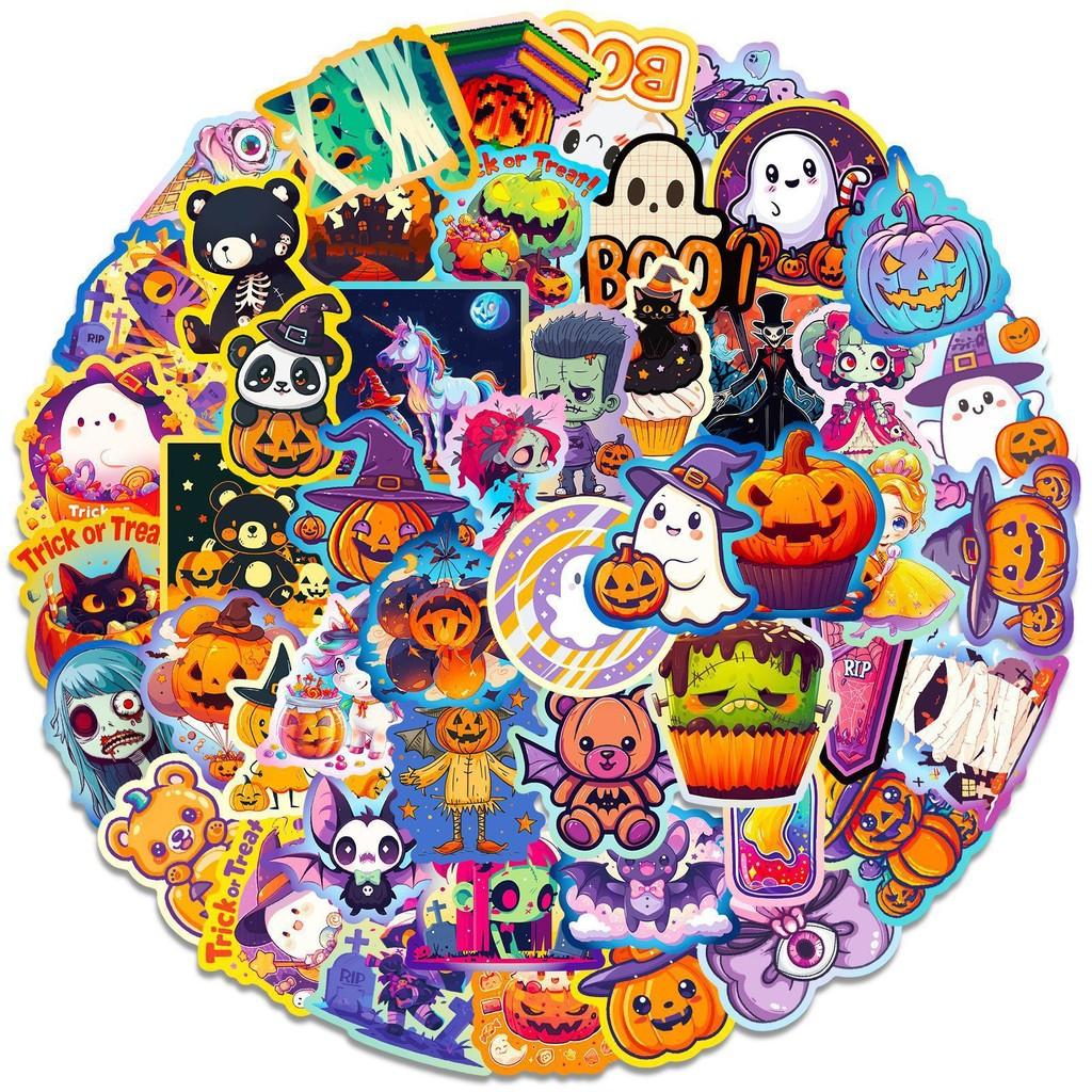 50PCS Halloween Graffiti Stickers - Pumpkin, Bat & Castle Designs for DIY Luggage Decor AnimeWorlds Store