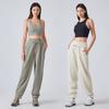 Autumn and Winter Velvet High-waisted Loose Casual Sweatpants Women's Running Sweatpants Tied Feet and Thin Fitness Sweatpants