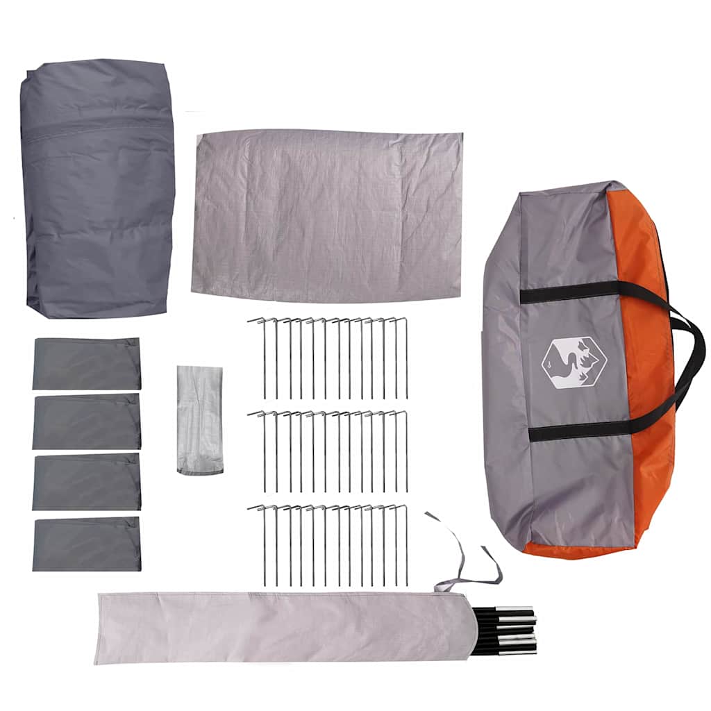 Family Tent for 20 Persons Gray and Orange 745 x 700 x 217 cm