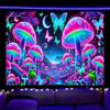 Nuxovilar UV Reactive Tapestry Halloween Ghost Forest Scene BlackLight Tapestries Cool UV Black Light Pumpkin Night Tapestry Liv
