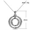 Huitan Double Circle Design Women Pendant Necklace  Color Inlaid Shiny CZ Party Daily Fashion Female Accessories Jewelry