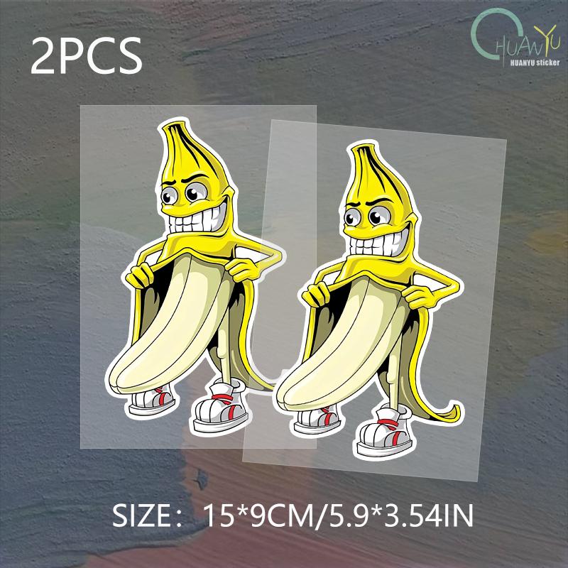 Funny Banana Flasher Peelable Stickers Vinyl Car Sticker Bumper Window Waterproof Decal