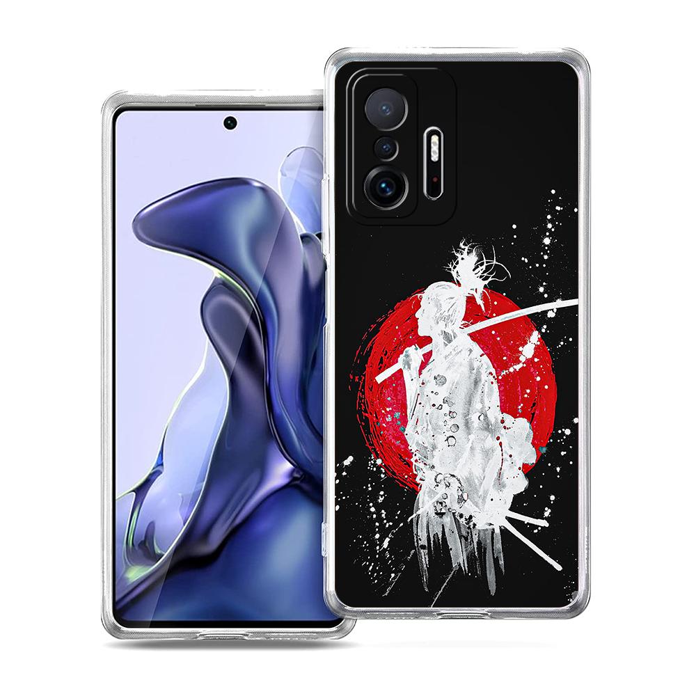 Japan Redsun Samurai bushido Phone Case For Xiaomi 14 13 12 Lite Mi 11 11X 13T 12T For Poco X5 X4 X3 NFC F5 F4 M4 Pro 5G Cover