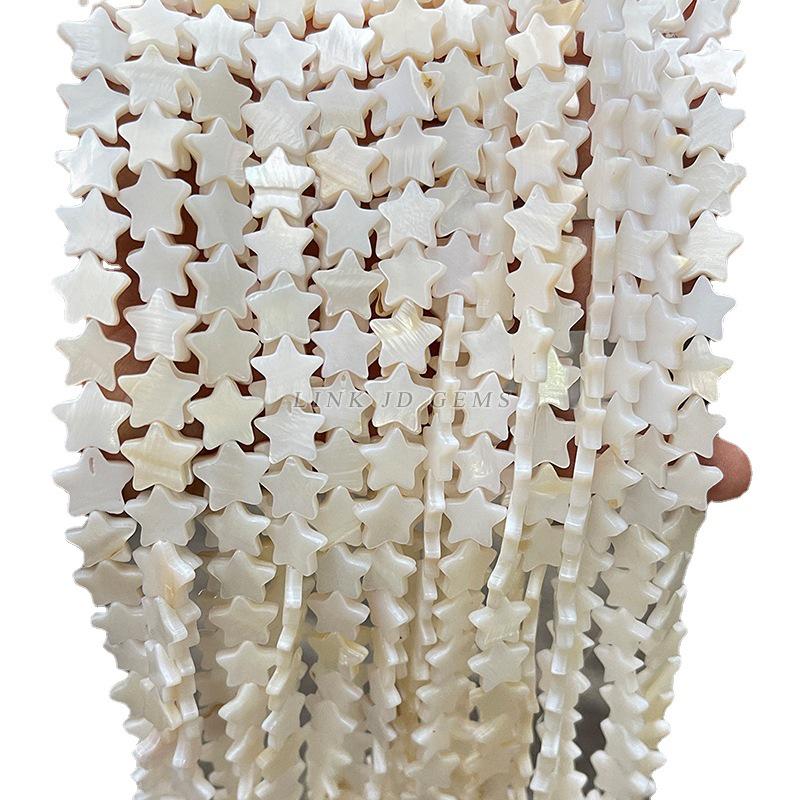 Natural White Mother-of-Pearl Starfish Beads (10/12mm) for DIY Jewelry Accessories