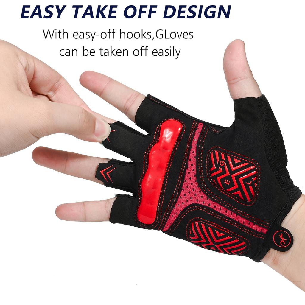 Fahrradhandschuhe Halbfinger MTB Fahrradhandschuhe 5mm Gel-Polster Stoßdämpfend Mountainbike Rennrad Handschuhe für Herren und Damen