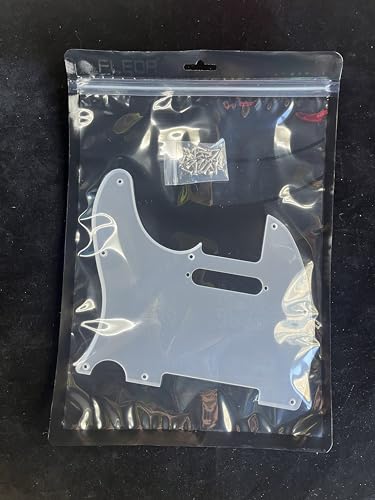 FLEOR 8-Hole Telecaster Pickguard (with Screws) - USA/MX Standard Telecaster Pickguard Replacement, 1-Ply Clear