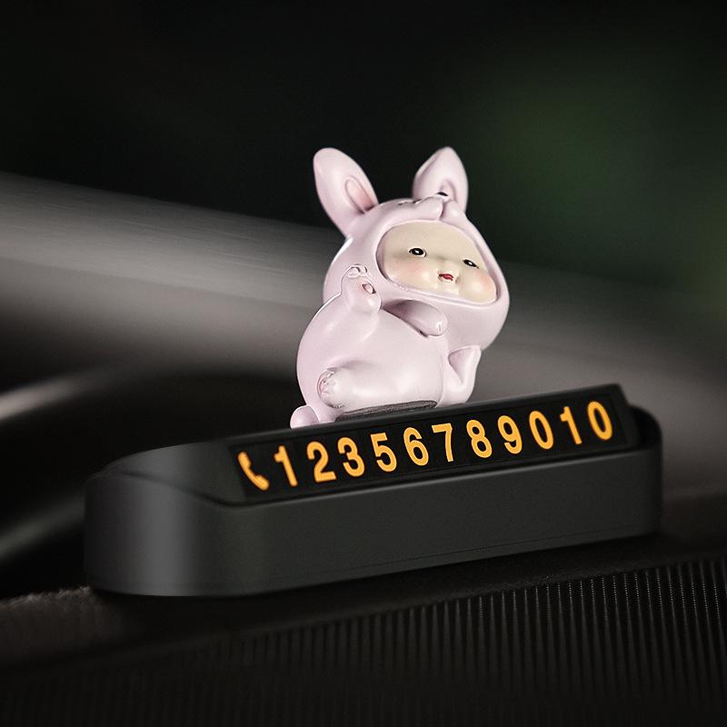 3 Styles Adorable Car Temporary Parking Sign, Vehicle Parking Assistance Phone Number Plate, Interior Decorations