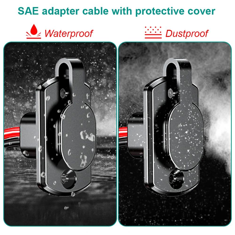 SAE Adapter Stecker auf Buchse Kabel 12AWG SAE Verlängerungskabel 50cm SAE Schnellverbinder Kabelbaum