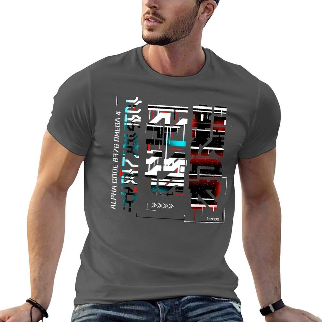 ALPHA CODE  Tech wear TShirt Novelty Graphic Tee Shirt