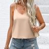 Damen Frühling Sommer Einfarbig Kariert Camisole Urlaub Sexy Locker Ärmellos Trägerweste Rückenfrei Tanktops S-XL