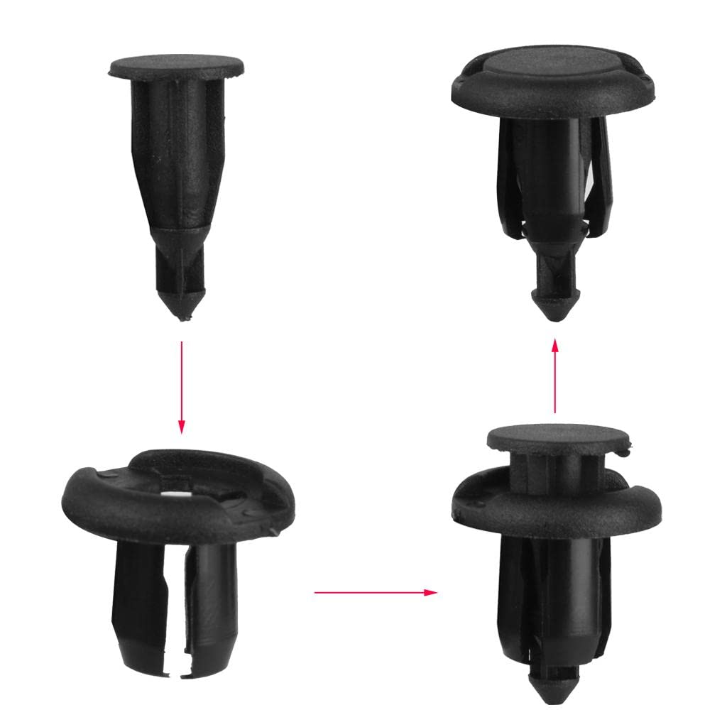 [Generic Product] Push Type Clip, Rivet, Nylon, For Honda 91503-sz3-003, 30 Pieces
