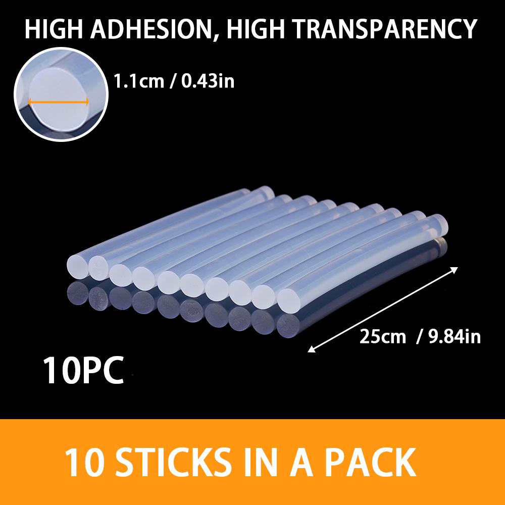 10Pcs 7mm/11mm White Transparent Hot-melt Glue Sticks For Electric Hot-melt Glue Gun Repair DIY Handicrafts Tool Accessories
