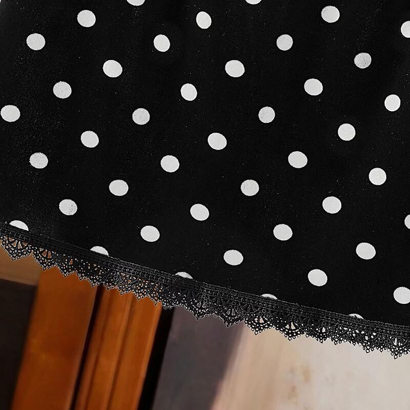 Lace Trim Polka Dot A-Line Skirt