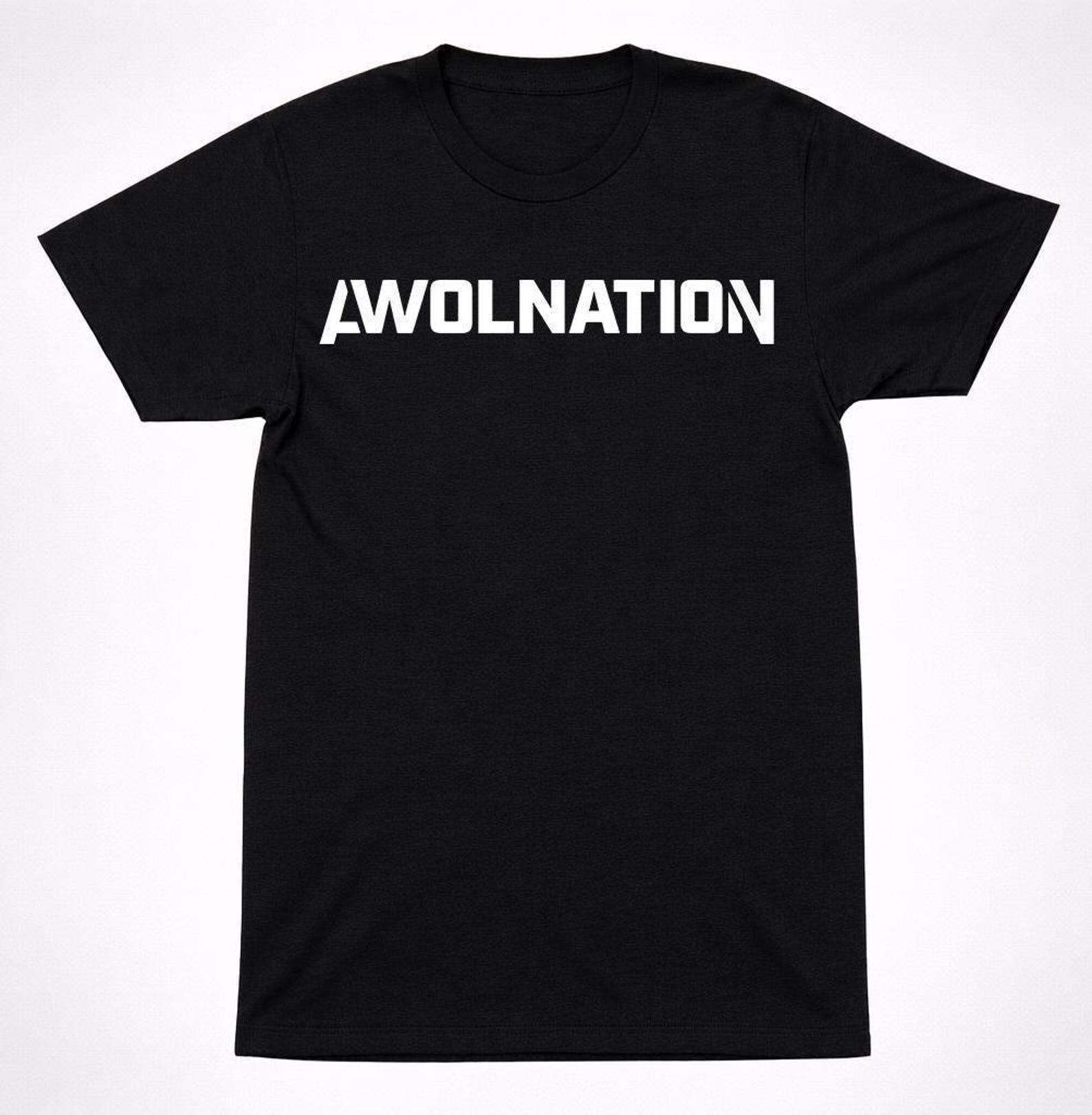 AWOLNATION Rock Band Shirt, Black with Red Logo (Unisex S-XXL) M