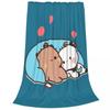 Bear And Panda Bubu Dudu Blanket Cute Cartoon Balloon Flannel Throw Blankets Bedroom Sofa Decoration Soft Warm Bedsprea