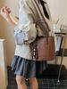 Niche High-End Women's French Luxury Woven Shoulder and Crossbody Bucket Handbag