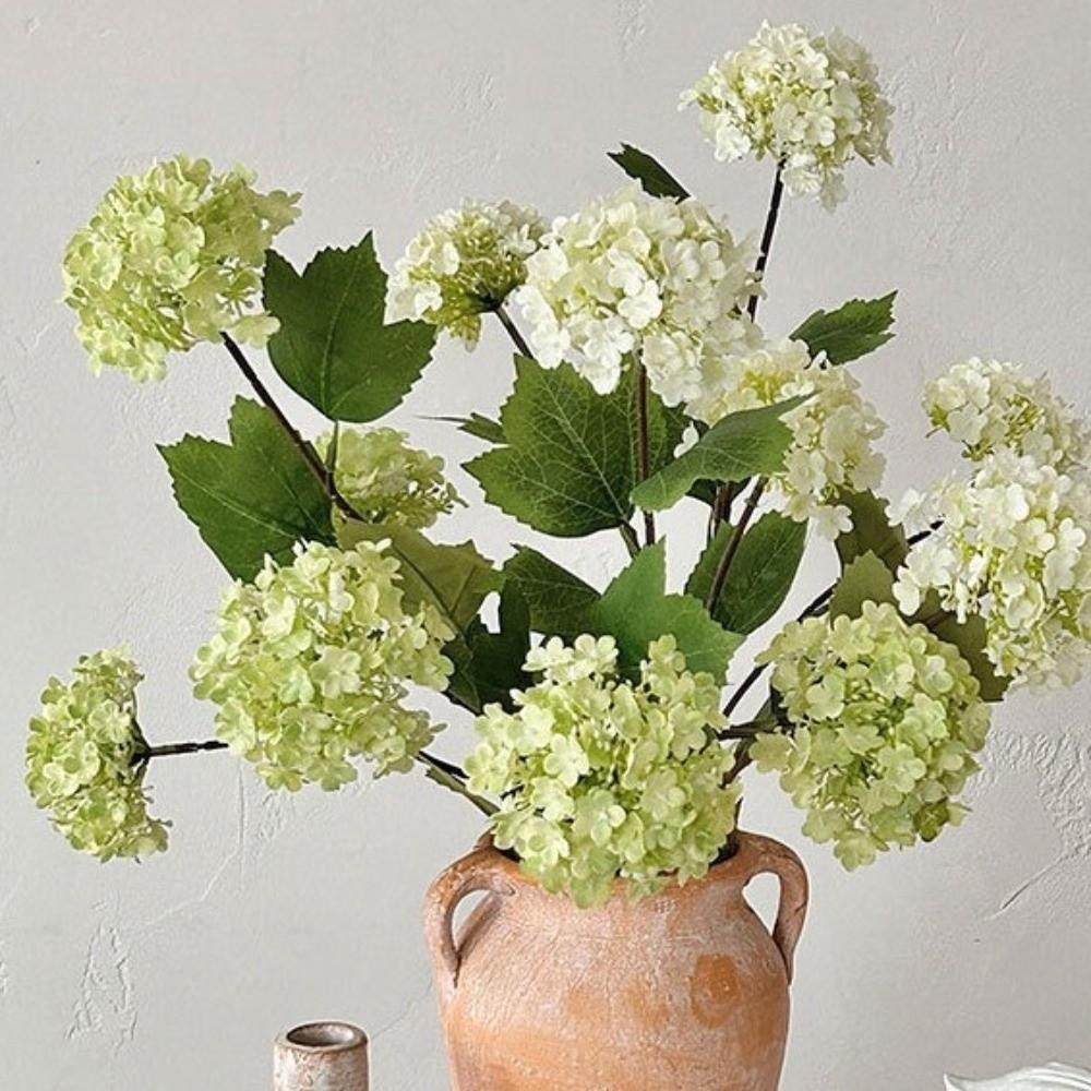 Real Touch Silk Hydrangea Flowers 3 Heads Fake Plants Artificial Hydrangea Flowers Home Room Decor