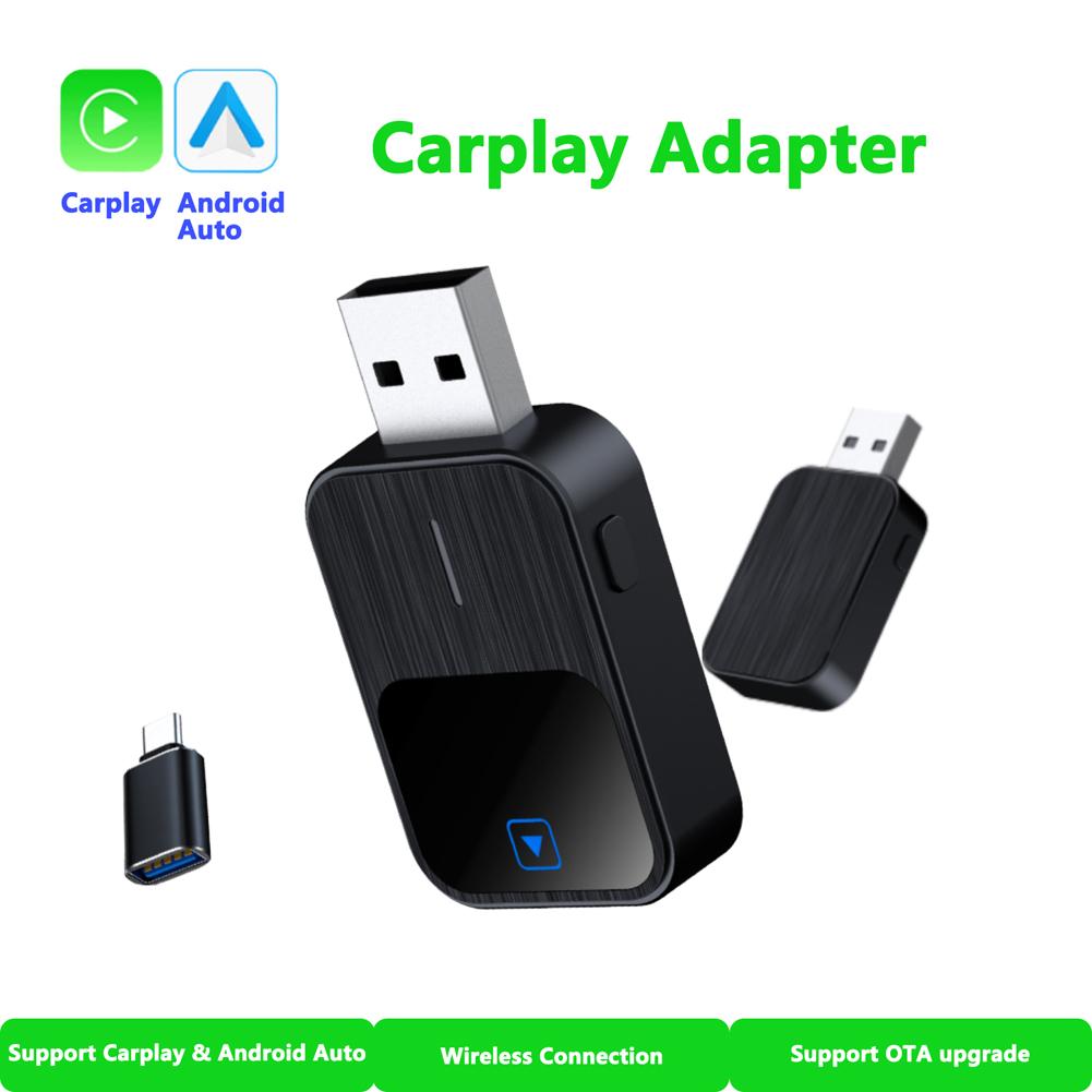 Wireless Android Auto & CarPlay 2 In 1 Dongle Plug and Play Adapter Voice Control for OEM Wired CarPlay Android Auto Car Systems