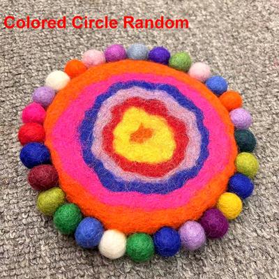 1Pcs Wool Felt Colored Felt Insulation Mat Felt Ball Coasters Circular Standing Table Wool
