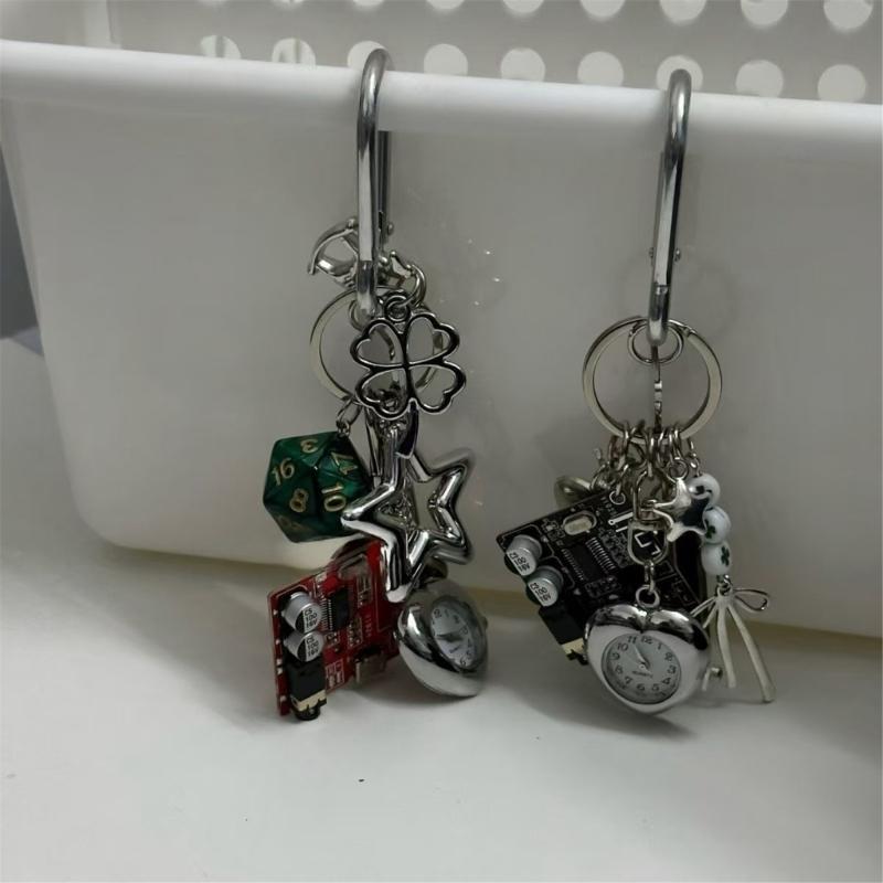 Pocket Watch Pendant Multifuntional Jewelry Fashionable Keychain Accessory Bag Ornament Suitable for Dresses and Tees