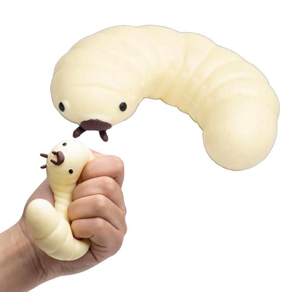 Cute Soybean Worm Toy Pinching Fun Slow Rise Toy Stretchy D0L5