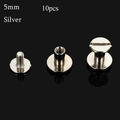 10 Pcs 5/6.5/8mm Bookkeeping Brass Nail Cloth Button Leather Craft Solid Nail Bolt Round Head Screws Strap Rivets Screw