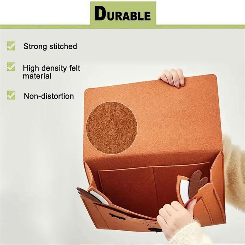 1Pc New Animal Bedside Hanging Organizer Storage Bag Felt Sofa Sorting Pocket Pouch