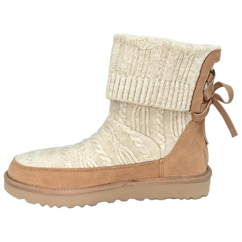 UGG CLASSIC MINI CABELLE KNIT Short Mid Calf Snow Boots Women's Brown 1174578-NCHS