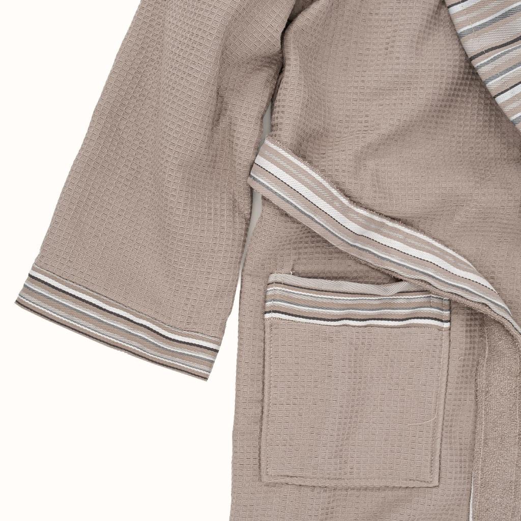 Limira Set mit 2 Gesichts- und Kapuzenhandtüchern, Beige, Baumwolle, 1 Bademantel und 1 Handtuch, Kapuzenhandtuch, weiches Baumwollhandtuch