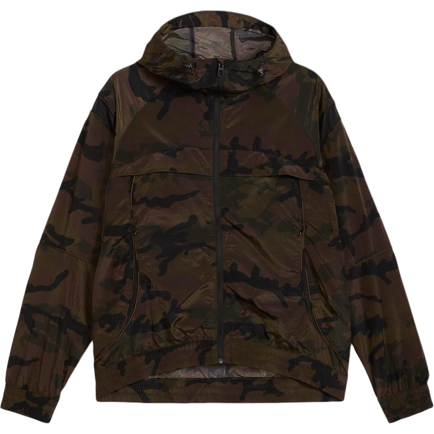 PUMA Camo Print Windbreaker Hooded Jacket 631329-01 S