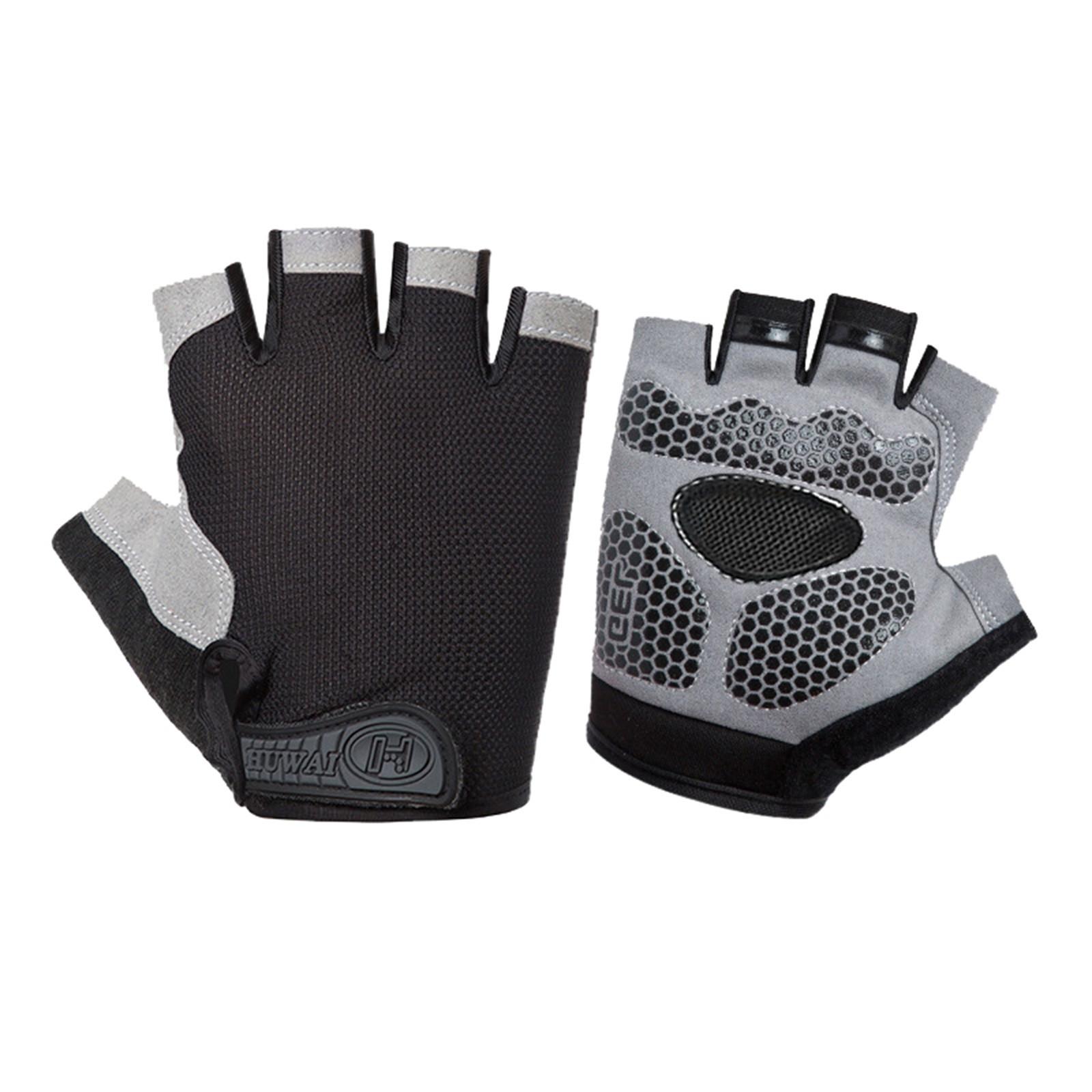 

Sports Cycling Biking Gel Half Finger Fingerless Gloves M чёрный