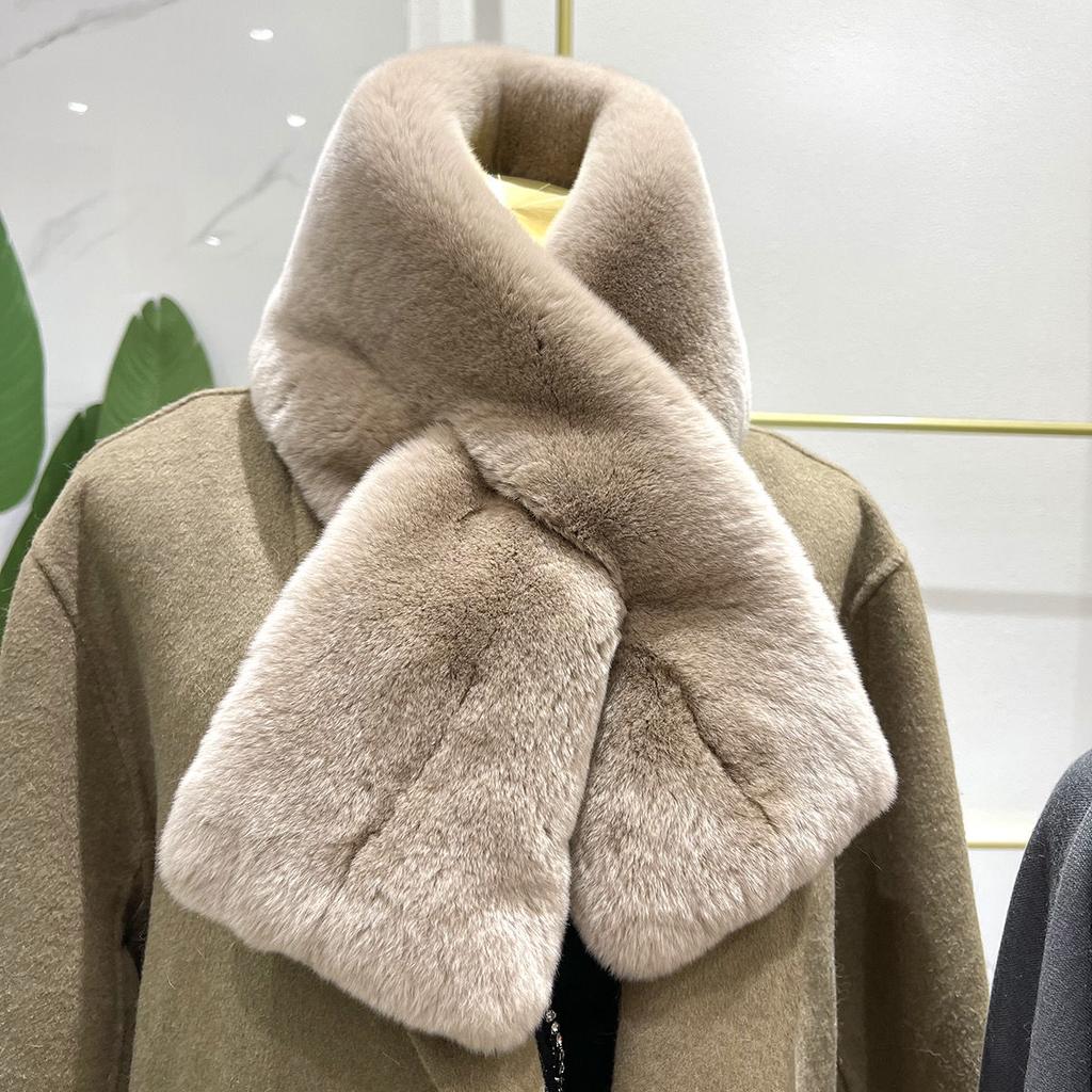 Unisex Winter Faux Fur Scarf - Thick, Knit, Soft and Stylish Accessory for Trendy Warm Comfort