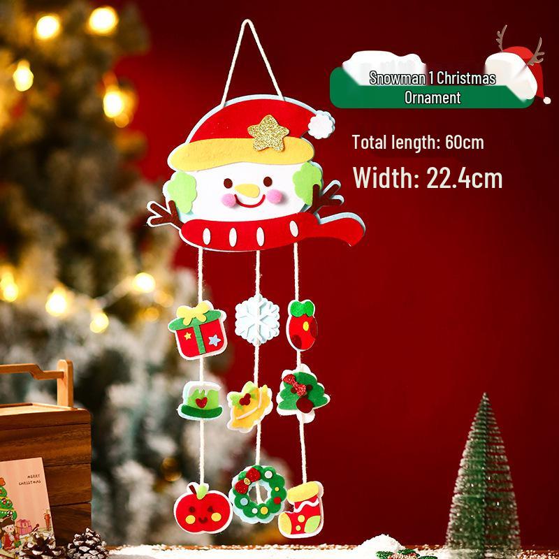 DIY Non-Woven Christmas Tree & Santa Ornaments Kit for Kids