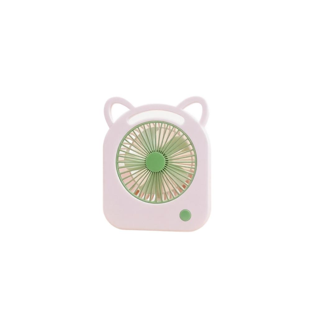 Portable USB Rechargeable Handheld Fan with Cat Ear Design Compact Personal Cooling Device for Home Office Travel Use