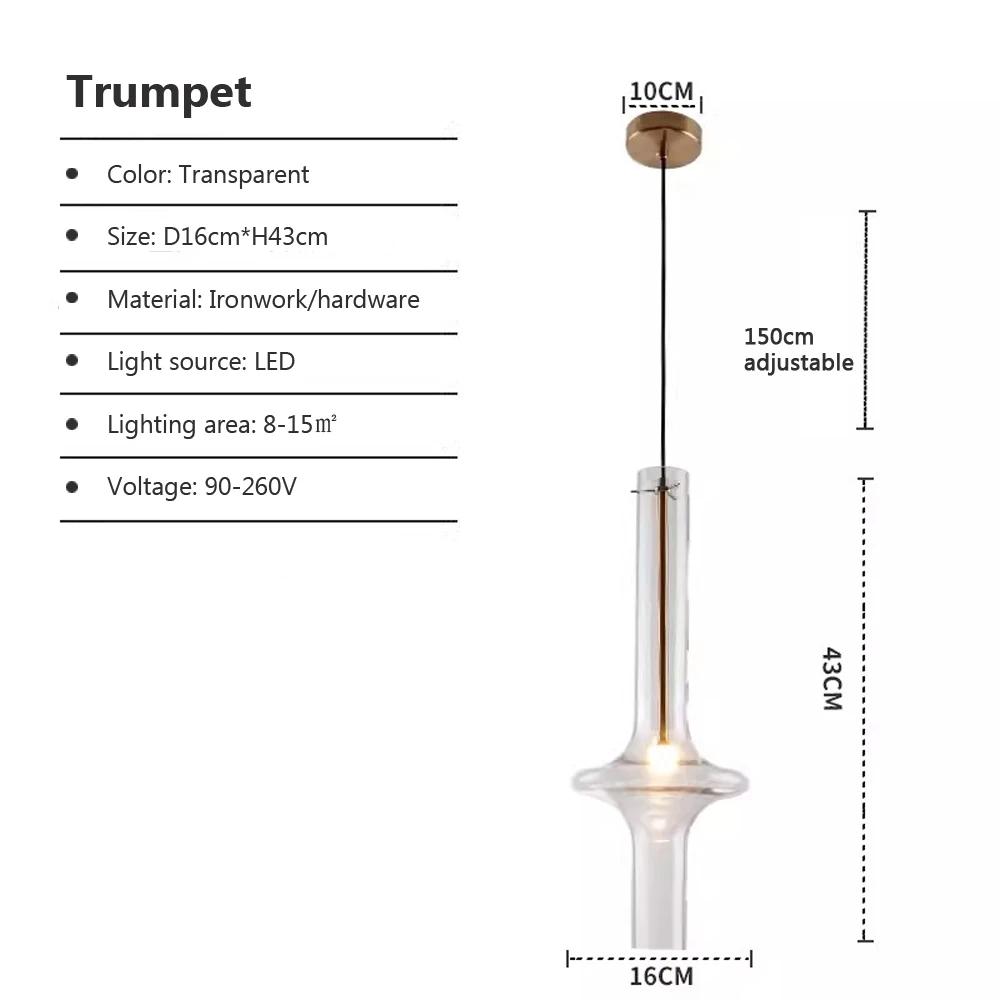 Nordic LED Glass Pendant light Post Modern long tube Simple Creativity Loft Hanging Lamps Cafeteria Bedroom bedside lamps