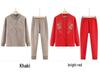Women's Winter Fleece-Lined Cardigan and Sweater Set for Elderly