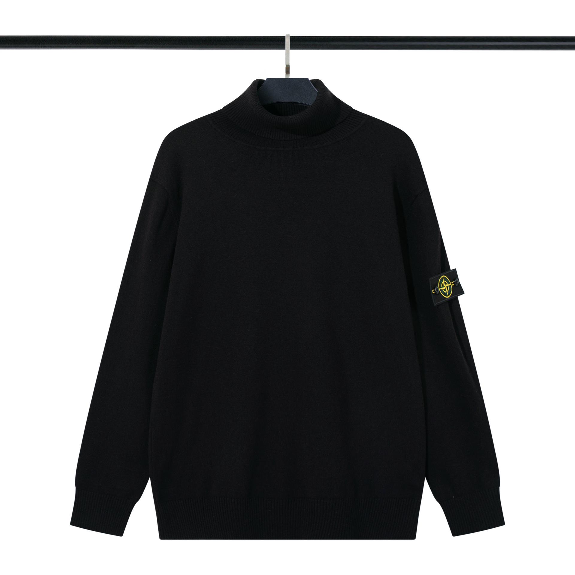 

Унисекс свитер с высоким воротником и логотипом newSTONE, однотонный XL чёрный