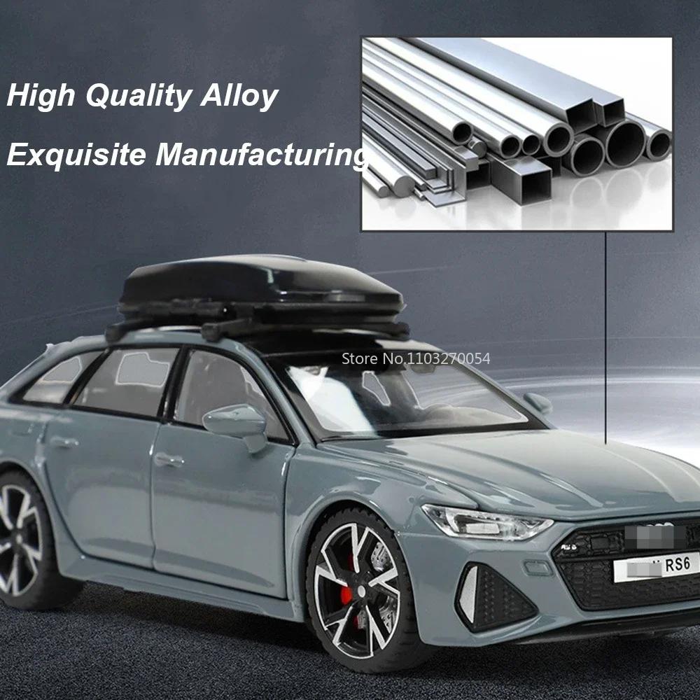 1/32 RS6 RV Simulatie Legeringsmodellen Auto Speelgoed Metaal Diecast Met Terugtrekmechanisme Geluid En Licht Voertuigen Voor Jongens Speelgoed Cadeaus Collectie