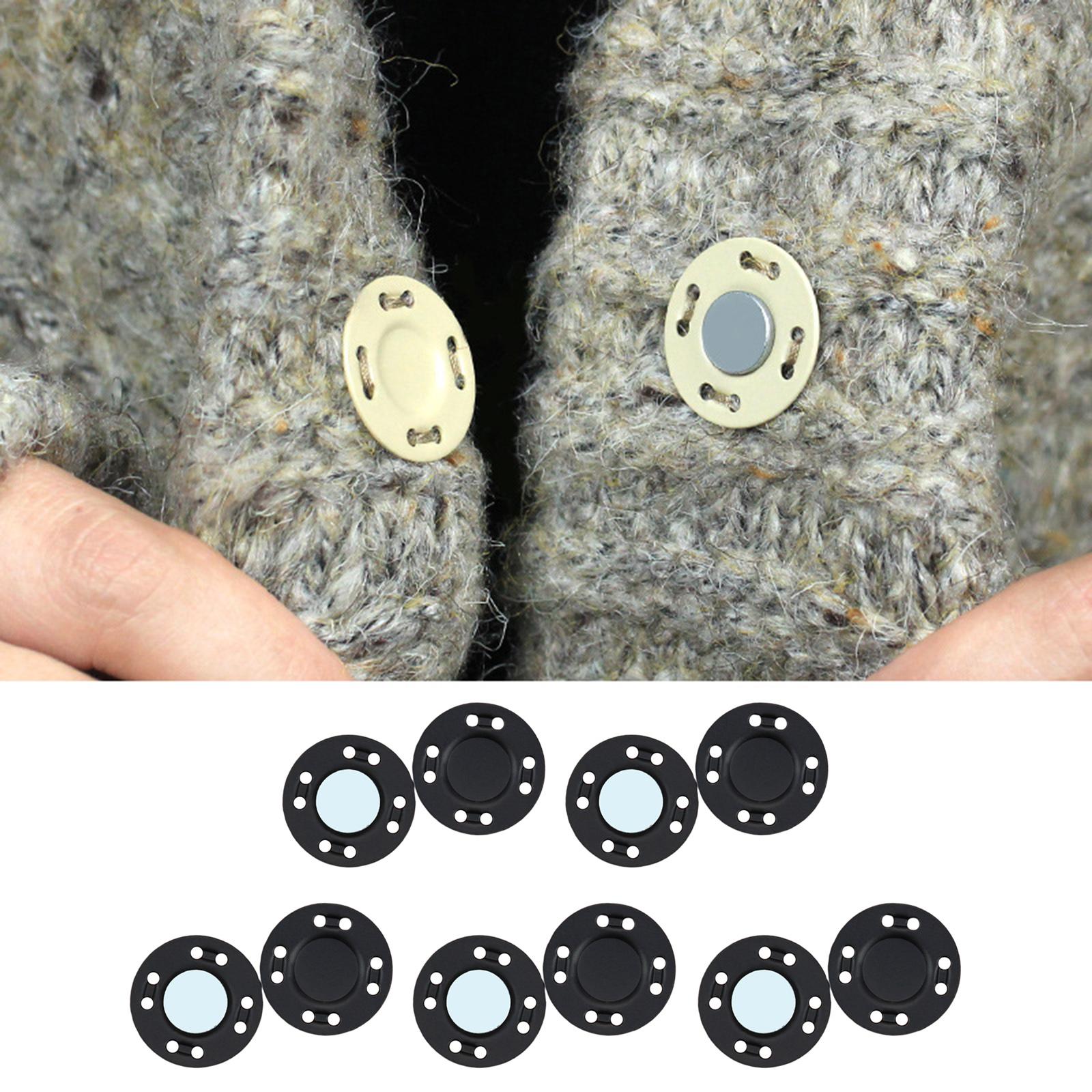 

10 Pairs of Magnetic Button Fasteners Snaps Sewing Pants Closure for Bag DIY