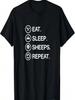 Eat Sleep Repeat Funny Sheep Lover Whisperer T Shirt Gift