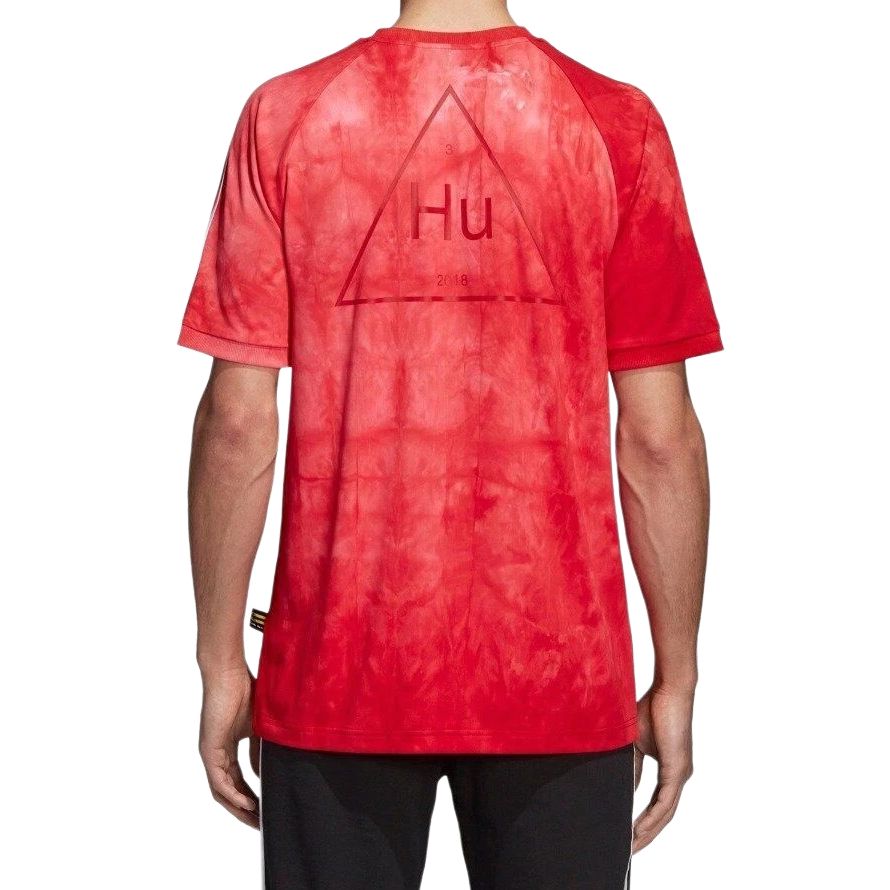 adidas Oryginalne Pharrell Williams Hu Holi Szkarłatny Pasiasty Pulower Wygodny T-shirt z Krótkim Rękawem Męskie Topy CW9101