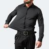 Men's Long Sleeve Button Up Shirts Solid Color Slim Fit Casual Business Formal Dress Shirt Business Work Shirt With Stretch Men Breathable Soft Shirts