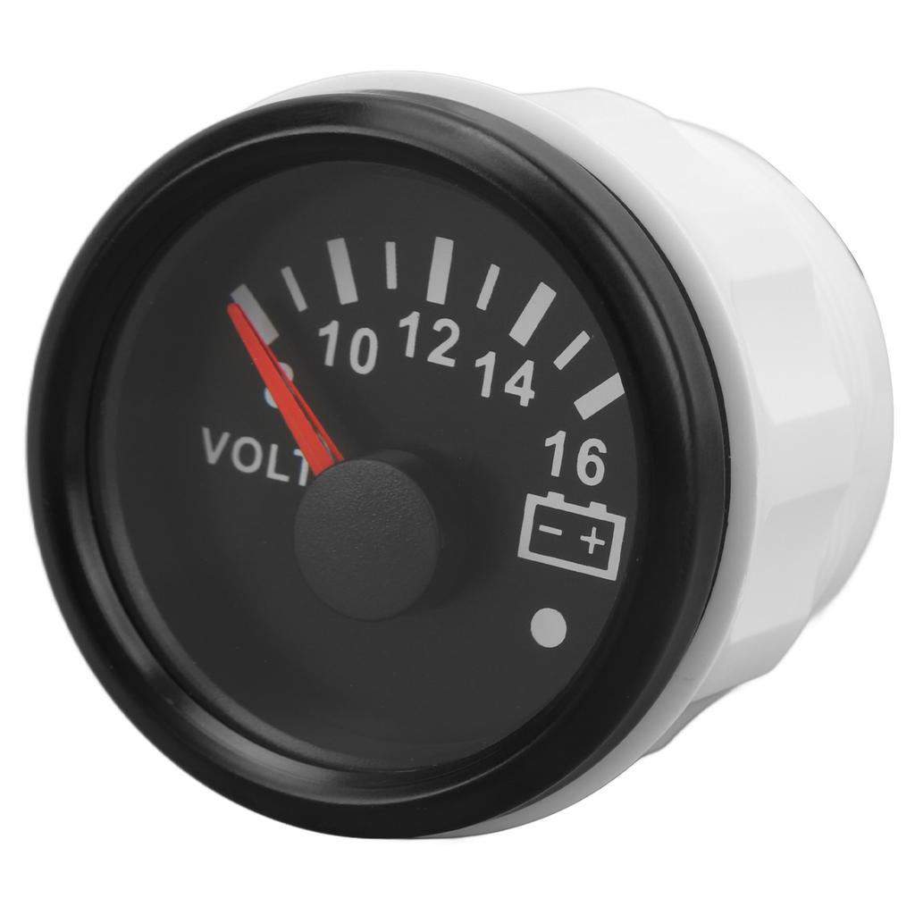 52MM Boat Voltmeter DC9 To 32V Pointer Voltage Gauge with Colorful Backlight for RVs Yachts Fishing Boats Ships Black