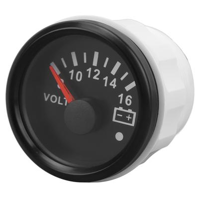 52MM Boat Voltmeter DC9 To 32V Pointer Voltage Gauge with Colorful Backlight for RVs Yachts Fishing Boats Ships Black