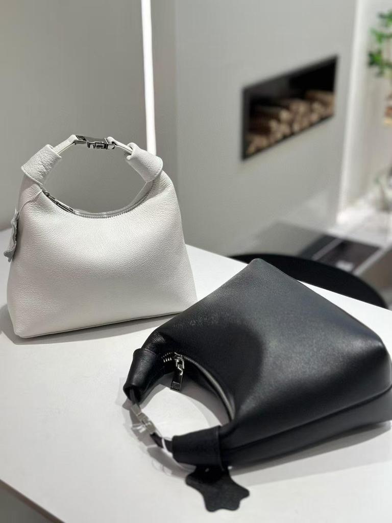 High-End Genuine Leather Crescent Crossbody Tote Bag - 2025 Fashionable Casual Handheld Lunch Box Bag.