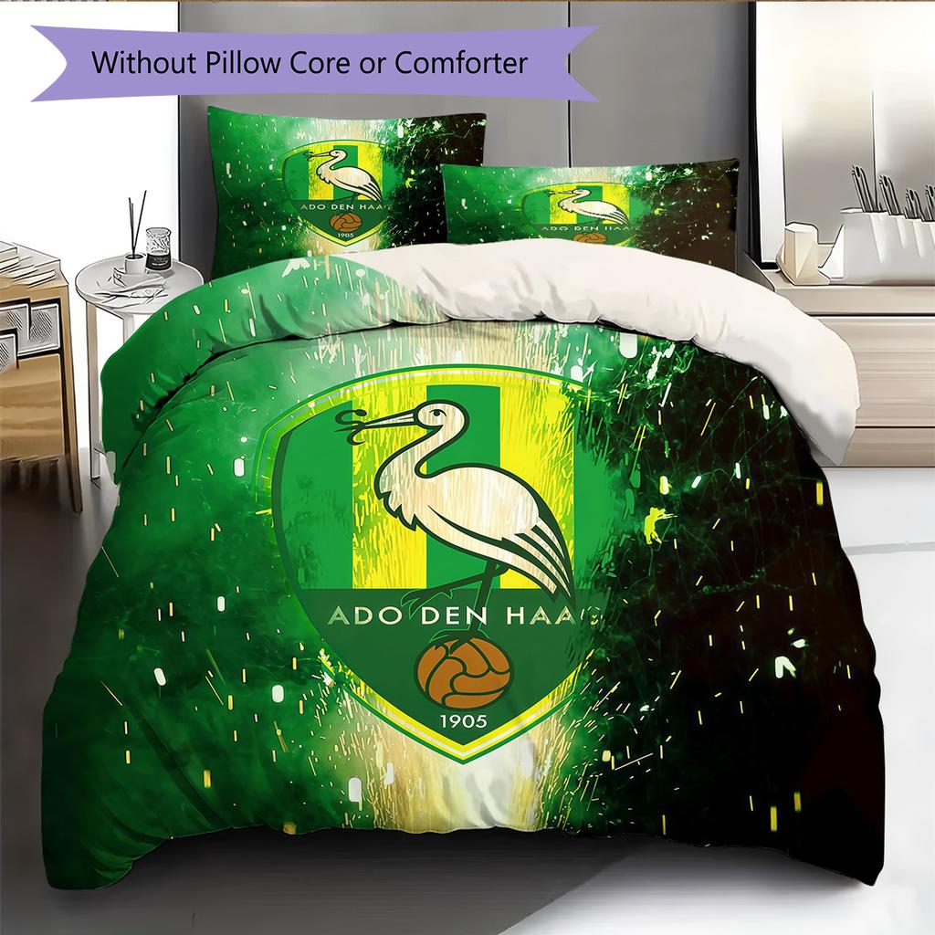 ADO Den Haag Pattern Bedding Quilt Set Home Decoration Gift (1 * Duvet Cover + 2 * Pillowcase Without Core)