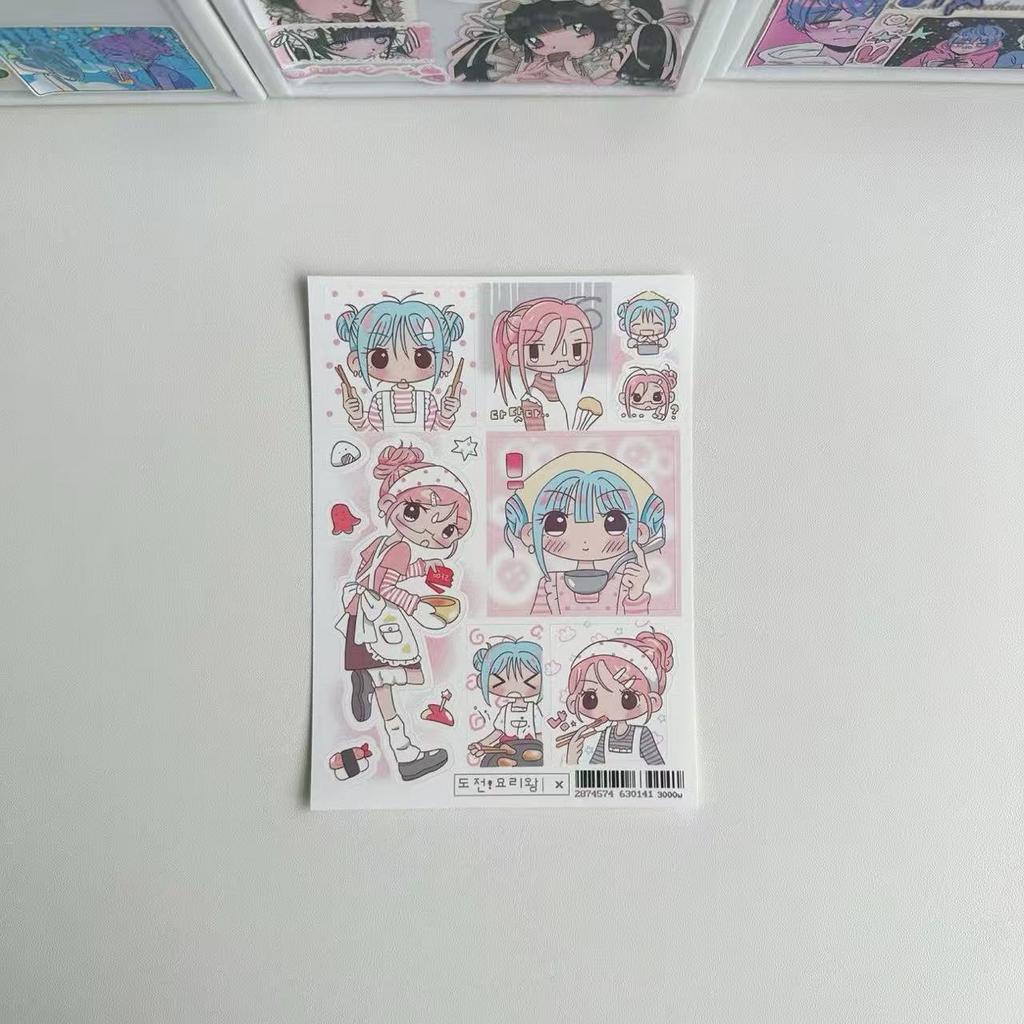 8 Types of Korean Cute Girl Stickers Soft Cute Girl Handbook Stickers Ins Cartoon Character Material Handbook Stickers New Gifts