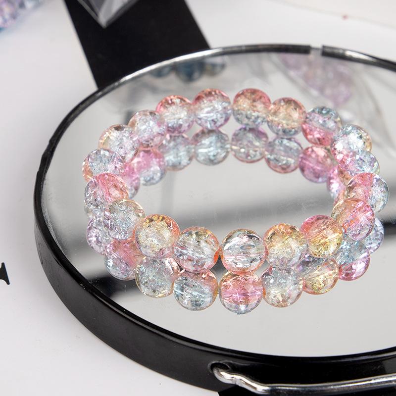 25 pz/lotto 9-10mm multicolore ciondoli fai da te braccialetto perline splicing colore crepe perline sciolte con foro per la creazione di gioielli artigianato