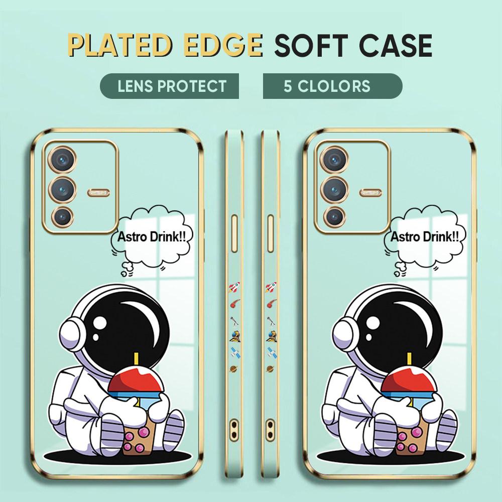 For Honor 90 70 50 X7a X9a P30 Pro P40 Lite Infinix Hot 40i 30i Vivo Y22 Y18 V30 Pro V40 Cute Astronaut Full Camera Protect Soft Phone Case