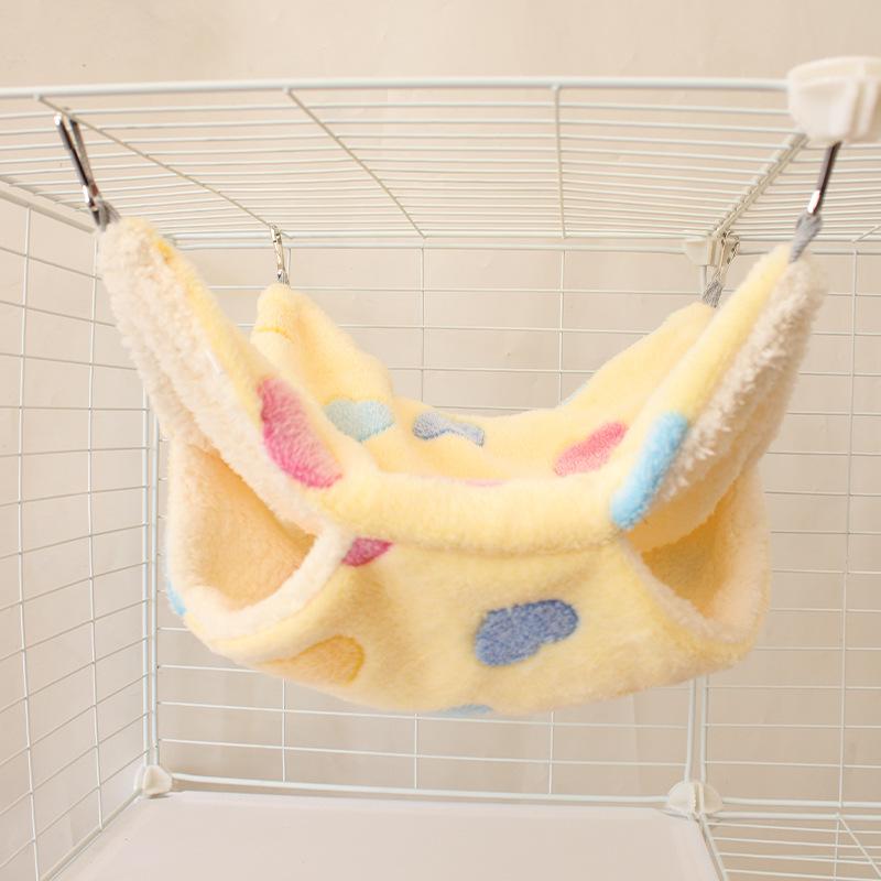 

Уютный двухслойный гамак «Цветочная ветвь» для сахарных поссумов и мелких питомцев - Плюшевая бархатная кровать для осени/зимы Bright Yellow Heart